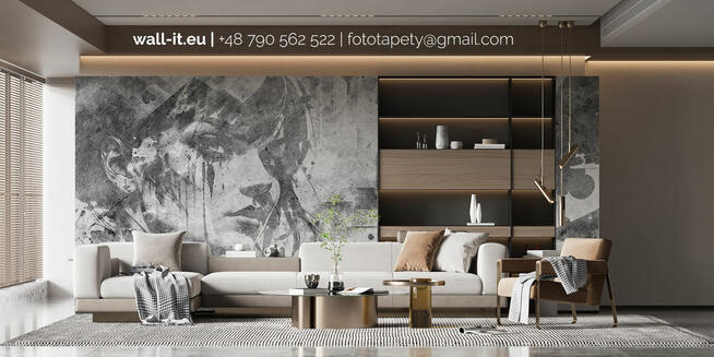 Fototapeta artystyczna, grafika na betonie, fizelinowa