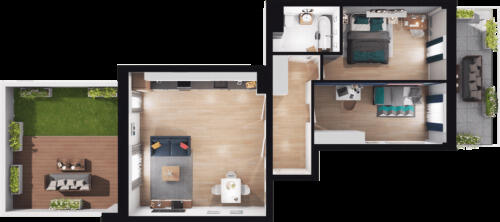 Mieszkanie 62,75 m2 nad zalewem