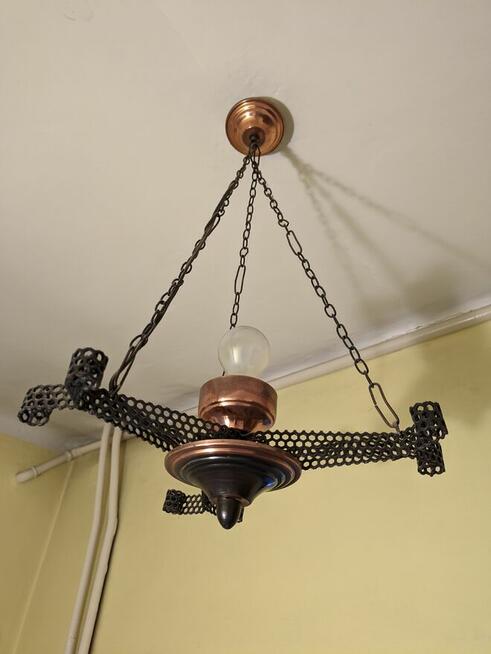 Lampa wisząca Żyrandol ręcznie robiony barwa miedziana