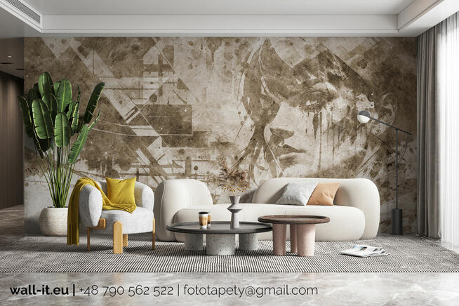 Fototapeta artystyczna, grafika na betonie, fizelinowa