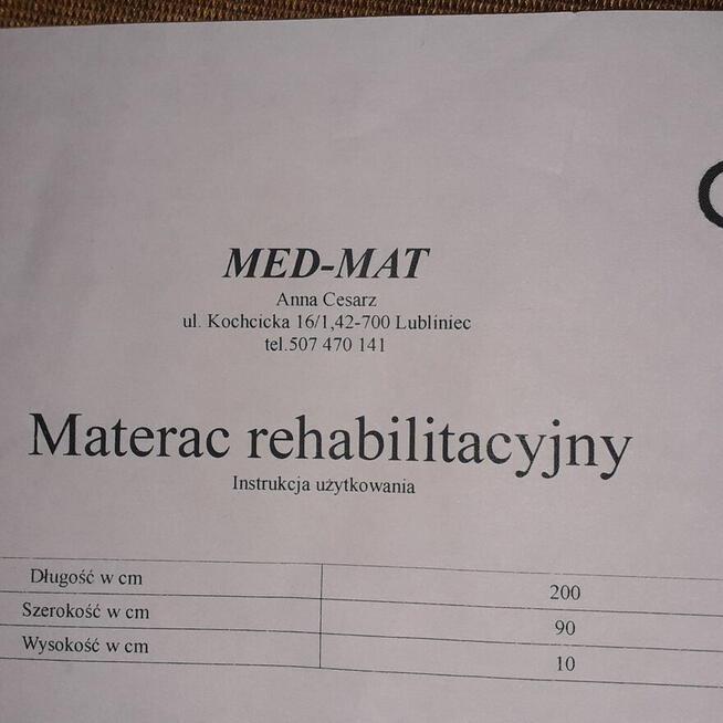 Łóżko rehabilitacyjne-elektryczne.