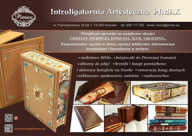 Prezenty na Komunię, Ślub, Chrzest. Biblie, albumy, księgi.