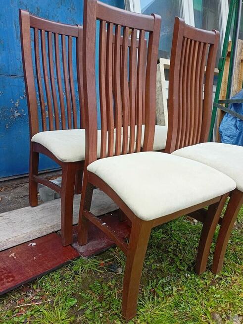 Krzesła Drewniane Tapicerowane 4 sztuki Radomska Fabryka
