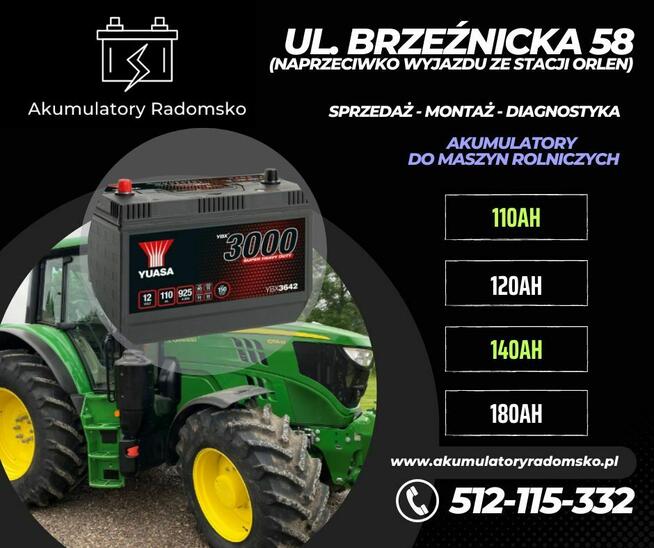 Akumulator FURYA 220Ah 1100A L+ Radomsko, Brzeźnicka 58