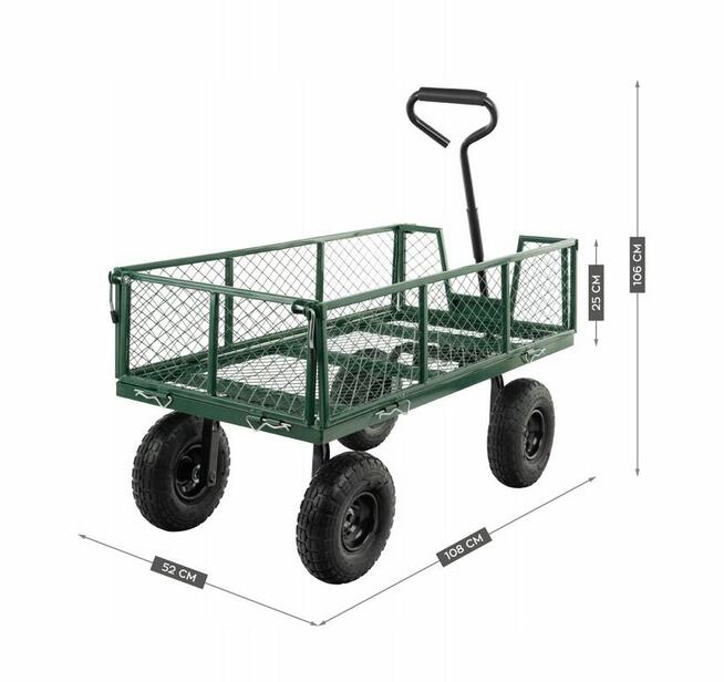 TACZKA WÓZEK OGRODOWY TRANSPORTOWY PRZYCZEPKA 120L 300kg