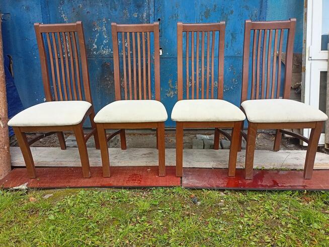 Krzesła Drewniane Tapicerowane 4 sztuki Radomska Fabryka