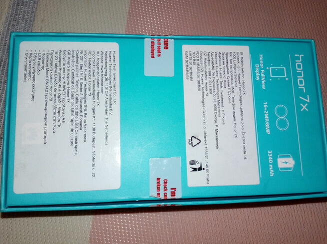 Pudelko po telefonie honor 9 Lite lub 7X BND-L21