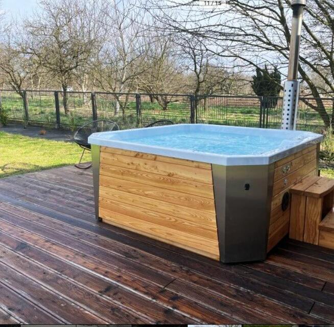 Balia Jacuzzi Bania Hybryd 2,1x1,9m piec drewno elektr Filtr