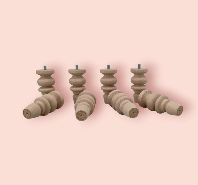 Nogi Bukowe Drewniane 10 cm Nóżki drewno noga meblowa buk