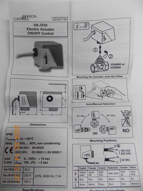 Siłownik VA-7010-8103 Johnson Controls