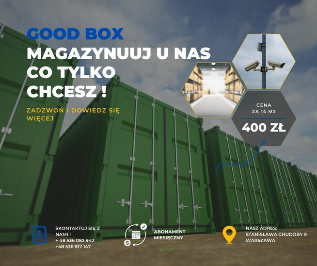 WARSZAWA CHUDOBY 9 Magazyny kontenery samoobsługowe na wynaj