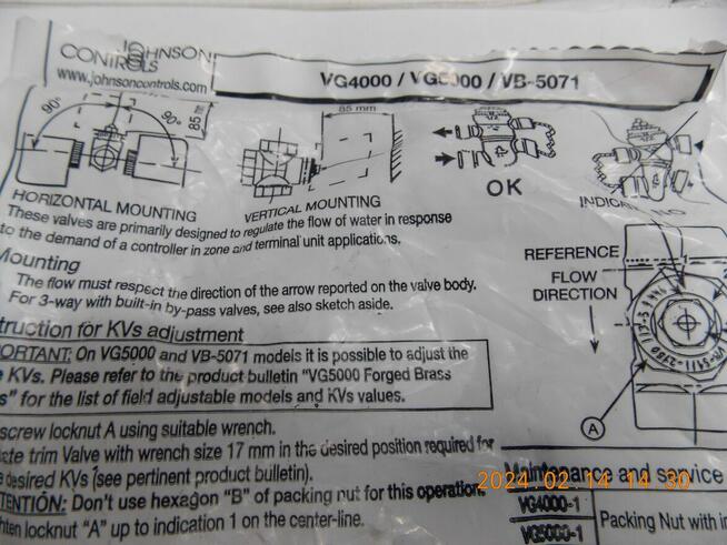 ZAWÓR STREFOWY VG 5800MC JOHNSON CONTROLS