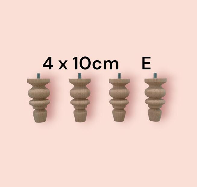 Nogi Bukowe Drewniane 10 cm Nóżki drewno noga meblowa buk