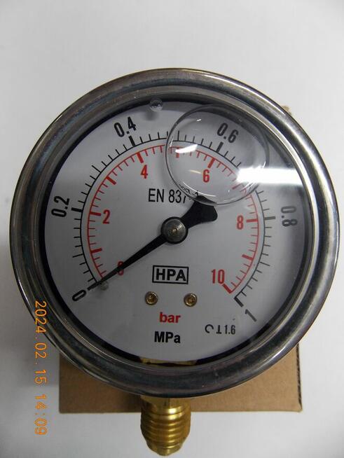 MANOMETR GLICERYNOWY M63 DOLNY