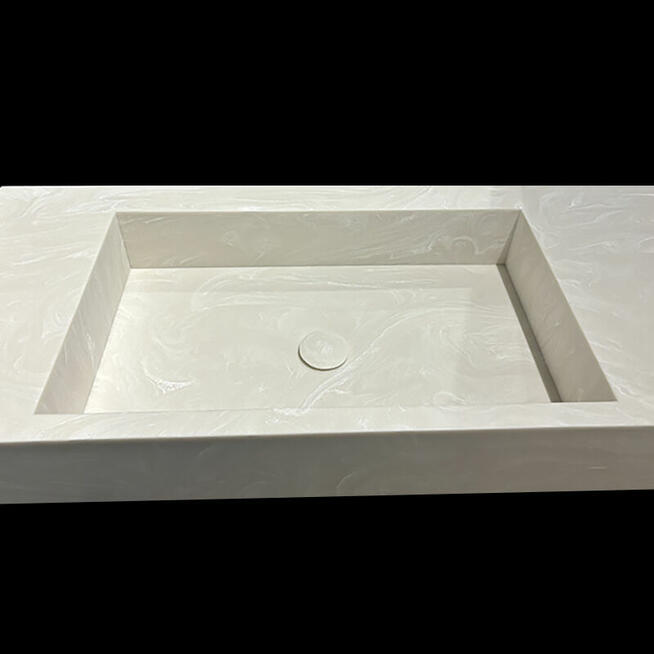 Blat łazienkowy ze zintegrowaną umywalką wykonaną na zamówie