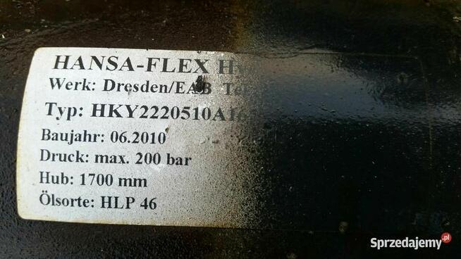 Siłownik hydrauliczny 11ton/200bar/skok 1700mm