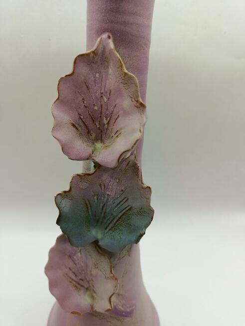 Wazon artystyczny wysoki nakładane liście