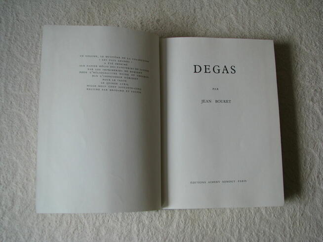 Degas, Jean Bouret, publikacja w języku francuskim