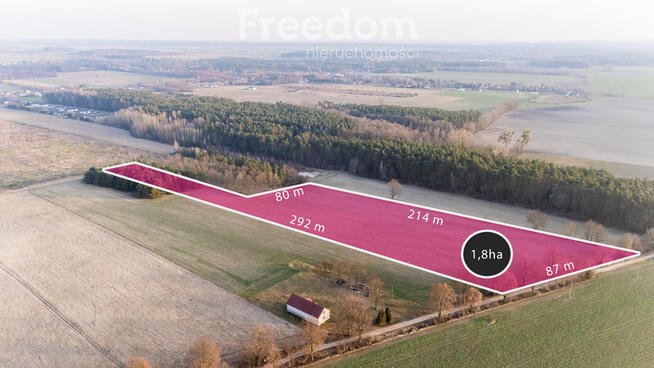 Działka budowlana 1,8 ha przy polu golfowym