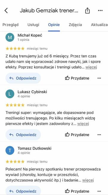 Jakub Gemziak Trener Personalny Poznań