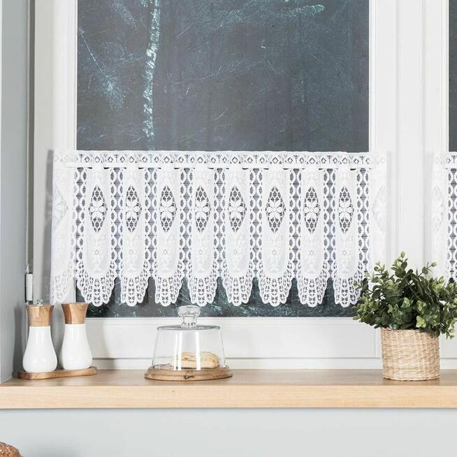 Zazdrostki żakardowe, firany do kuchni, krótka firana