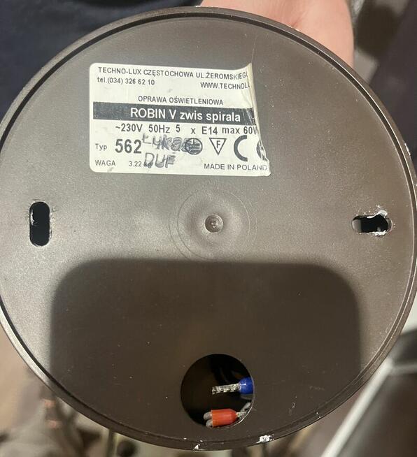 Lampa Nowodvorski Robin V Spirala wisząca 5 punktów świetl.