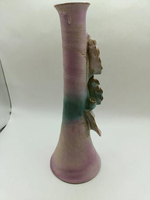 Wazon artystyczny wysoki nakładane liście