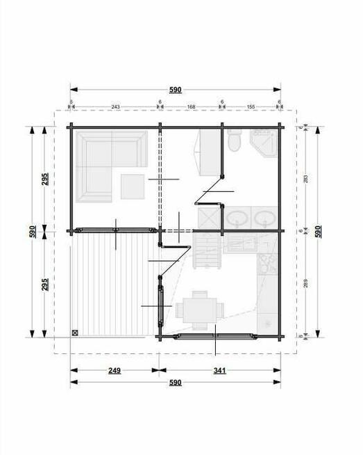 Domek Letniskowy Stodoła 70m2 z Bali Profilowanych