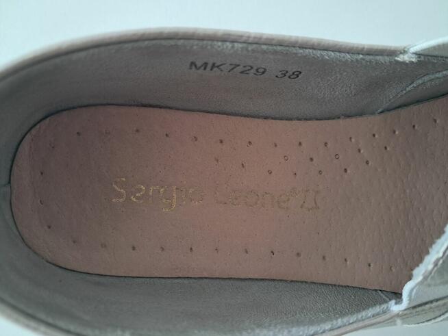 Buty damskie - półbuty srebrne „Sergio Leone”
