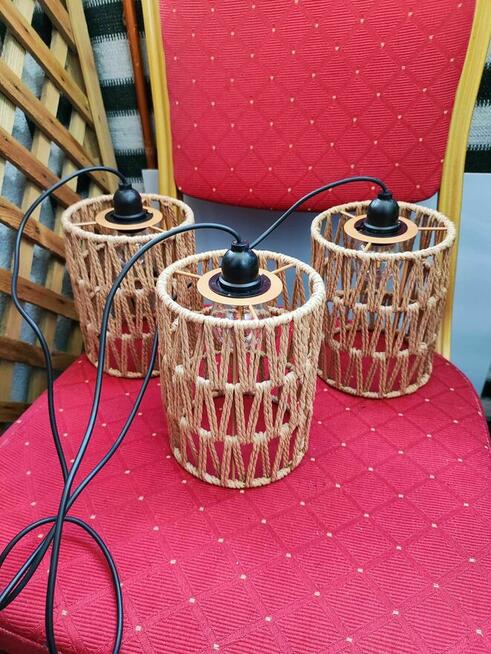 Lampa Rattanowa Boho Lampka sufitowa wiklinowa z wikliny
