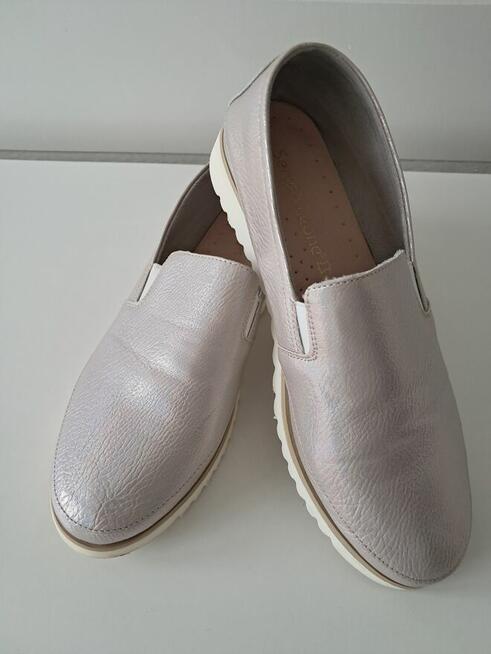 Buty damskie - półbuty srebrne „Sergio Leone”