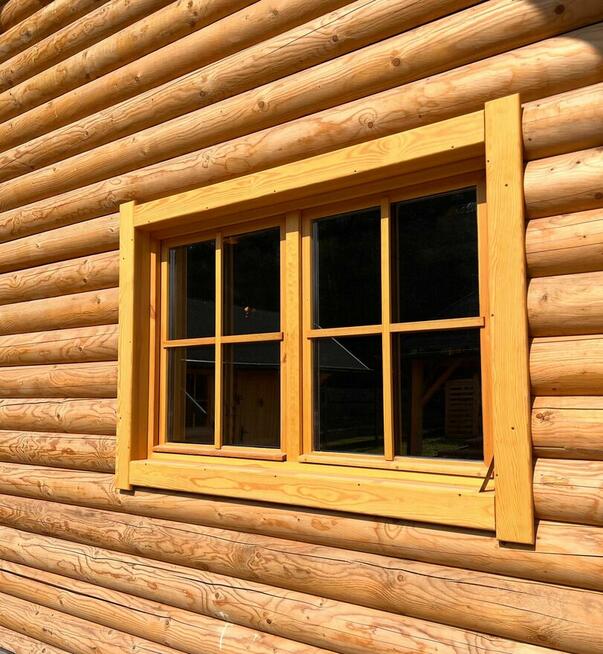 Okno Drewniane 100x80 cm Stałe Dwudzielne ze Szprosem i Opaską