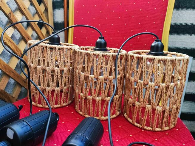 Lampa Rattanowa Boho Lampka sufitowa wiklinowa z wikliny