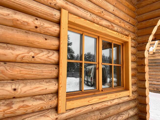 Okno Drewniane 100x80 cm Stałe Dwudzielne ze Szprosem i Opaską