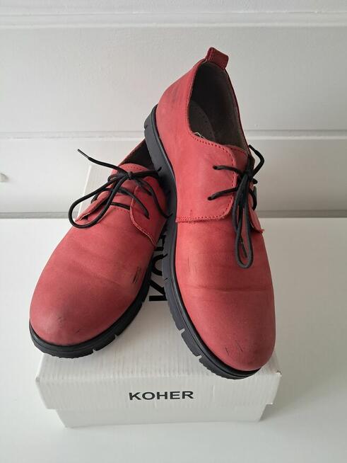 Buty damskie - półbuty czerwone „Koher”, do sprzedania