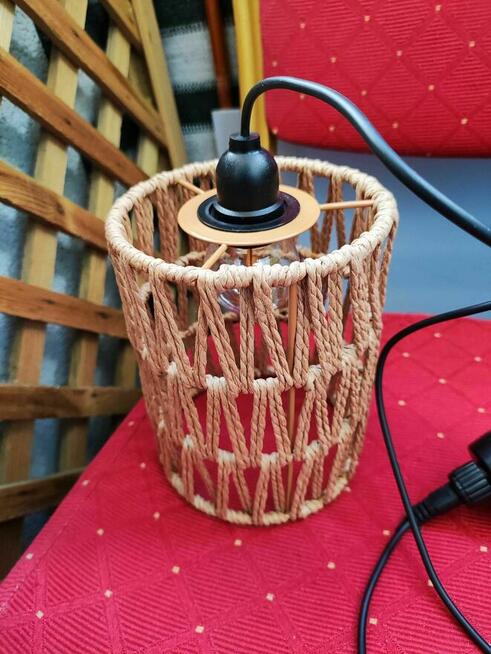 Lampa Rattanowa Boho Lampka sufitowa wiklinowa z wikliny