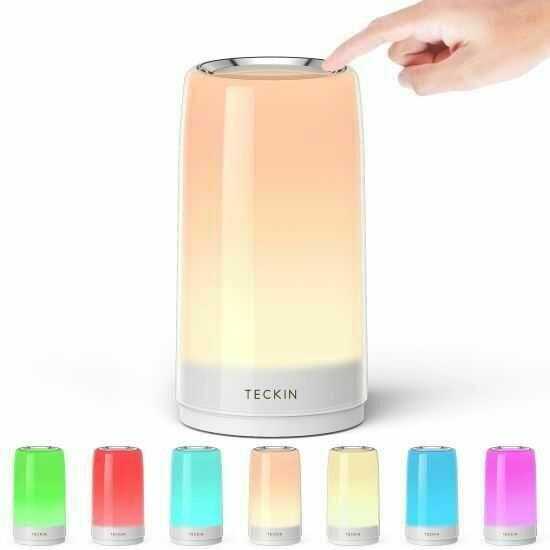Lampę LED Dotykowa Kolorowa RGB Lampka nocna stołowa biała
