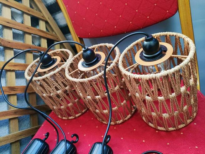 Lampa Rattanowa Boho Lampka sufitowa wiklinowa z wikliny