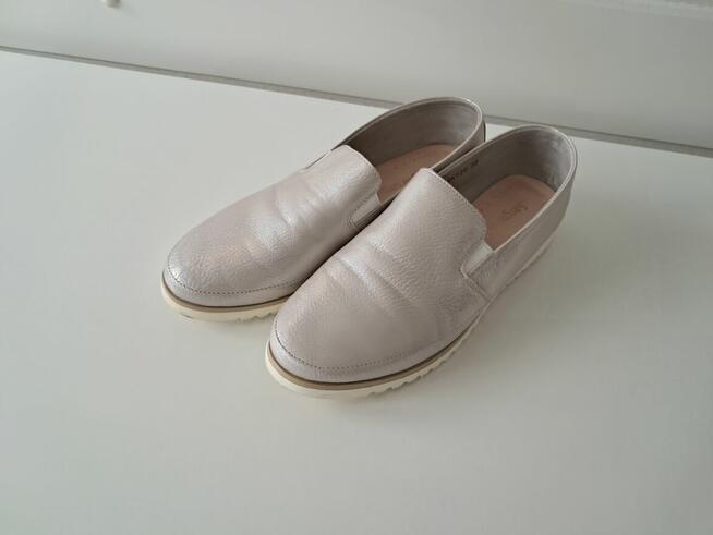 Buty damskie - półbuty srebrne „Sergio Leone”