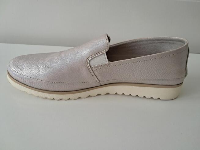 Buty damskie - półbuty srebrne „Sergio Leone”