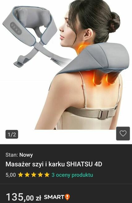 Masazer Shiatsu karku, pleców, łydek, brzucha