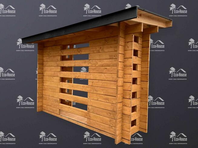 Kompletna Drewutnia Wiata na Drewno Kominkowe 200x100