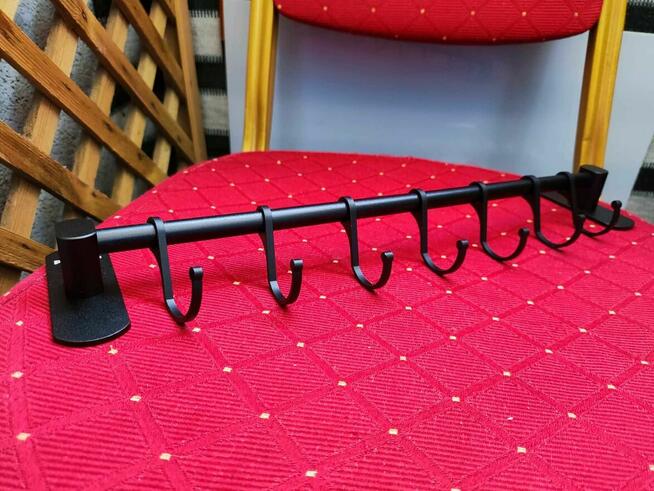 Reling Kuchenny Czarny Vintage Wieszak do kuchni łazienki