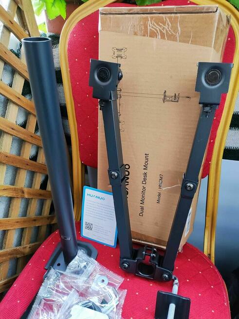 Uchwyt na Dwa Monitory TV biurkowy na biurko wieszak