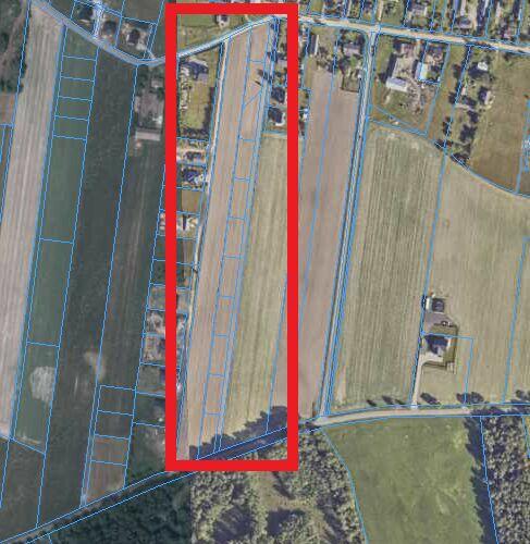 11 wydzielonych działek z drogą