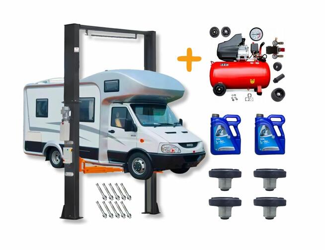 Podnośnik dwukolumnowy łączony górą do busów 6T automat