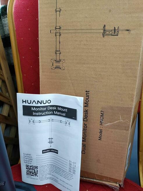 Uchwyt na Dwa Monitory TV biurkowy na biurko wieszak