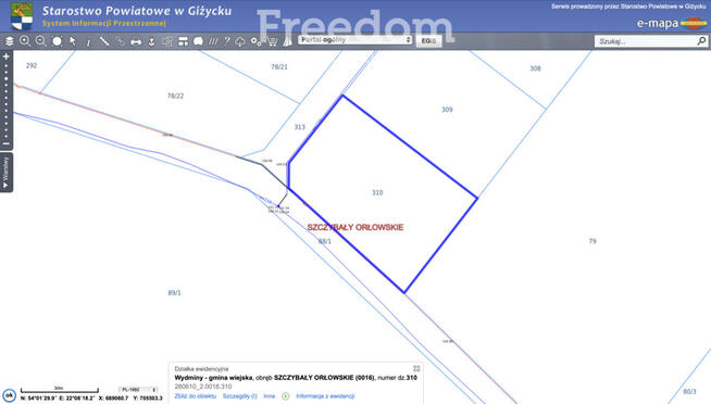 Działka 2986 m² nad jeziorem Gawlik