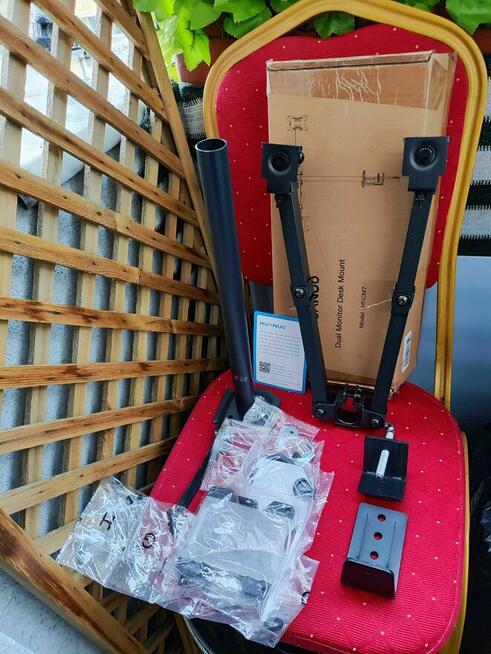 Uchwyt na Dwa Monitory TV biurkowy na biurko wieszak