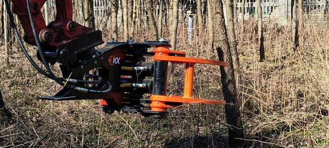 GŁOWICA ŚCINKOWA wycinanie drzew krzaków koparka Volvo SANY